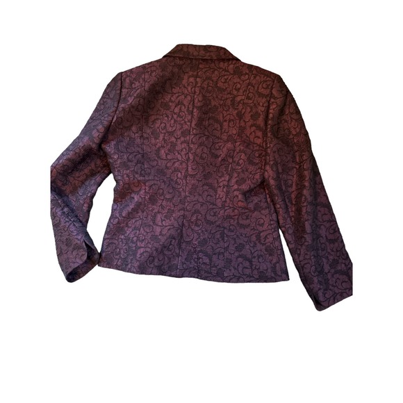Tahari Arthur S Levine Plum Embellished Blazer Size 12 Work Business - Picture 6 of 6